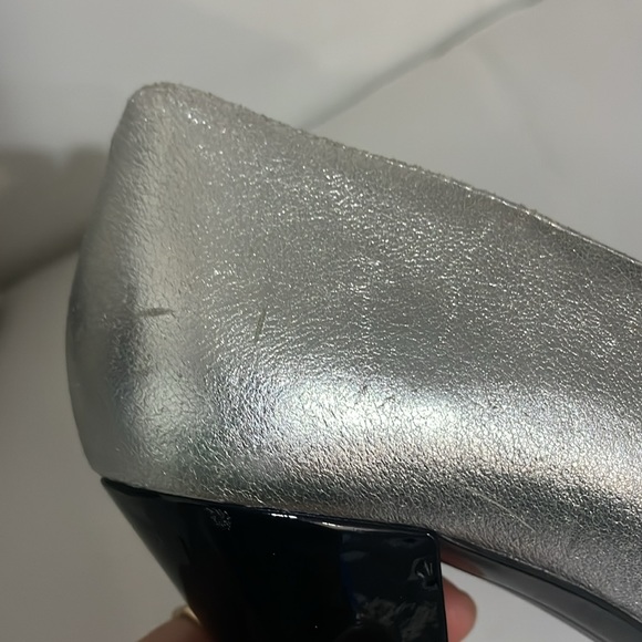 Rare silver leather Stella Luna v cut booties heels 38 - Picture 9 of 13